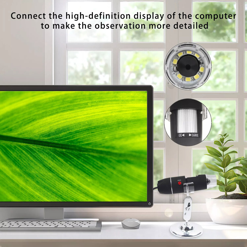 1600X Zoom 8LED HD USB Microscope Digital Magnifier Endoscope Video Camera
