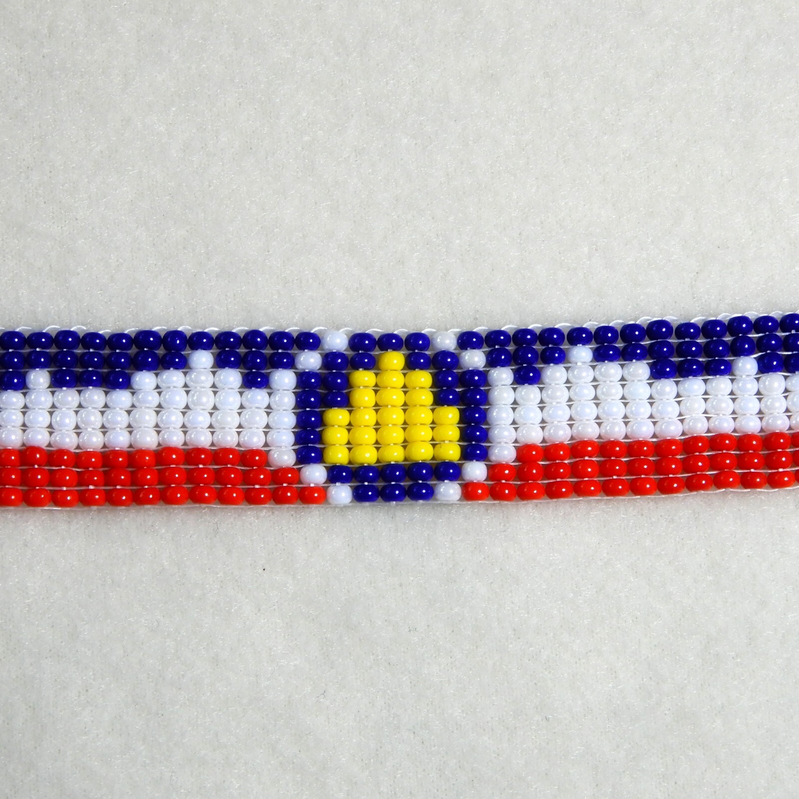 Utah state flag bead bracelet, handmade, adjustable length, beehive state