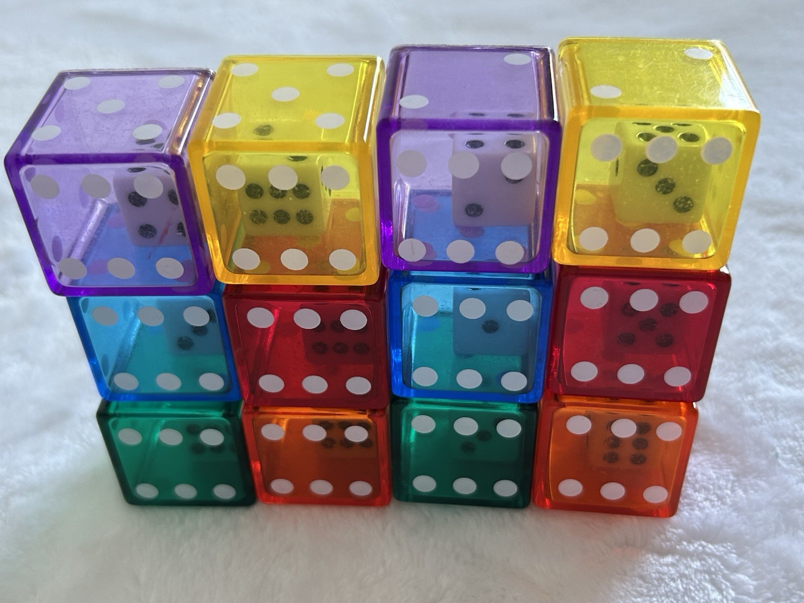 Learning Resource Jumbo Dice in Dice, Set of 12 Large Size Cubes, Preowned