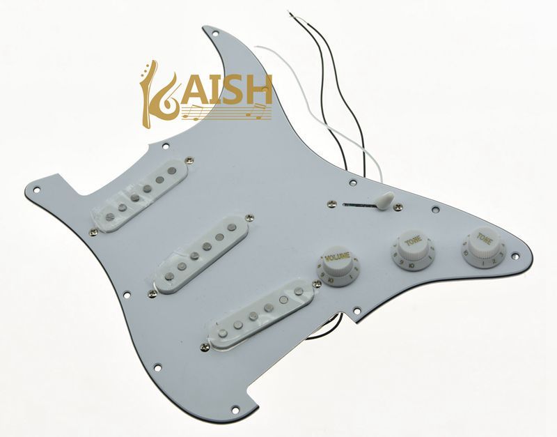 Loaded Pickguard Prewired ST Pickguard w/ Alnico 5 Pickup White 3 Ply for Fender