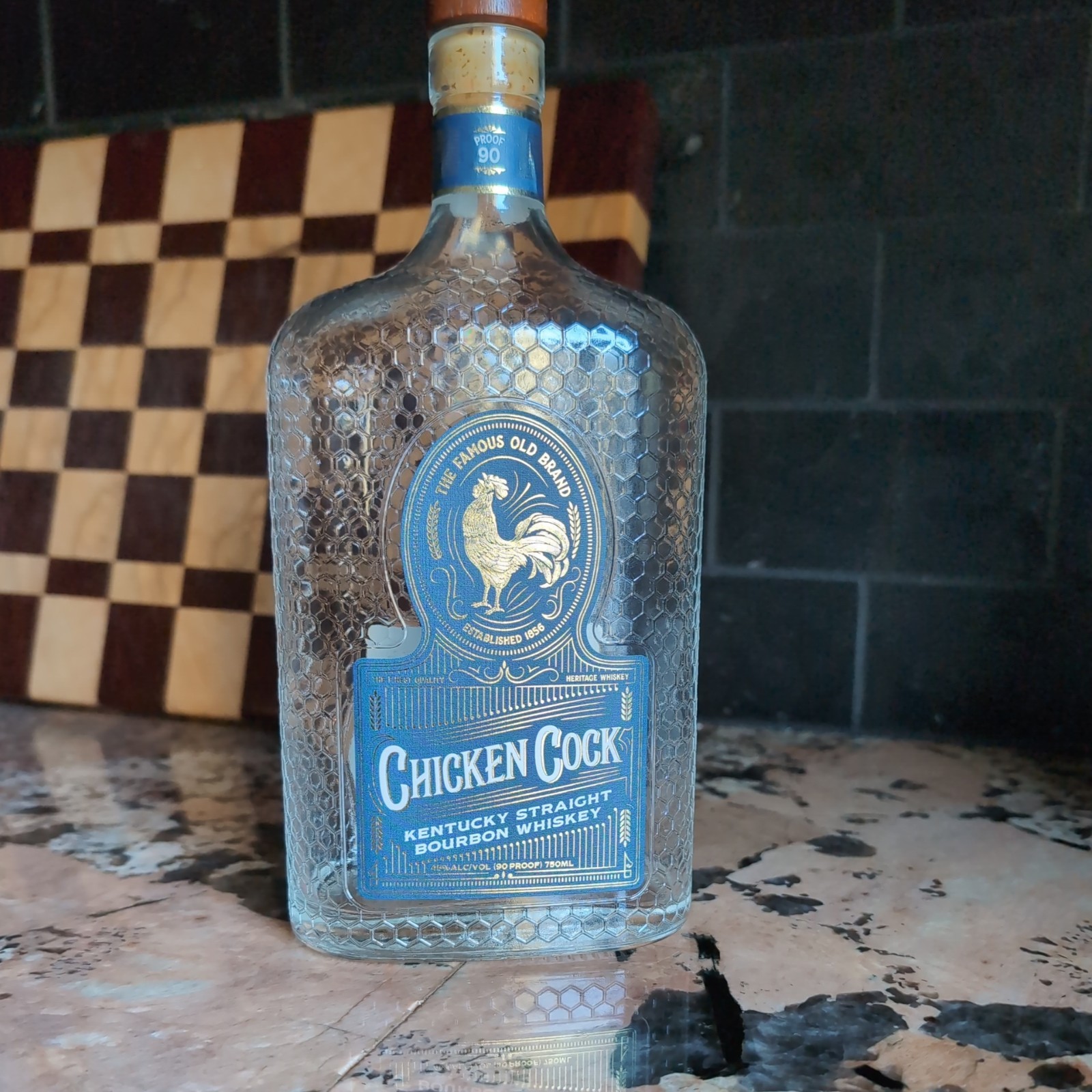 Chicken Cock 750ml “The Famous Old Brand” Bourbon Bottle EMPTY display craft
