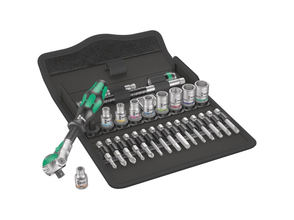 Wera 05004019001 - 8100 SA 9 Zyklop Speed Ratchet Set, 1/4' Drive, Imperial,