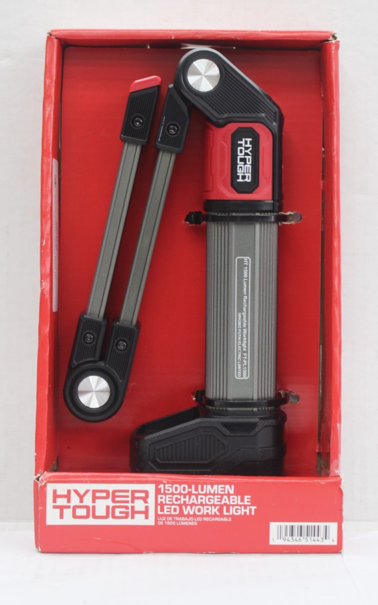Hyper Tough FT-PL1500 1500-Lumen Rechargable LED Work Light. NEW
