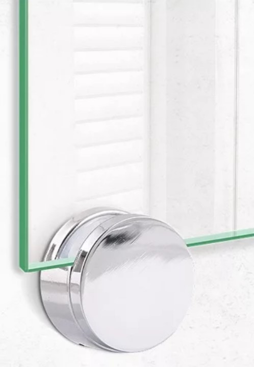 Round Chrome Mirror Clip - Set of 4