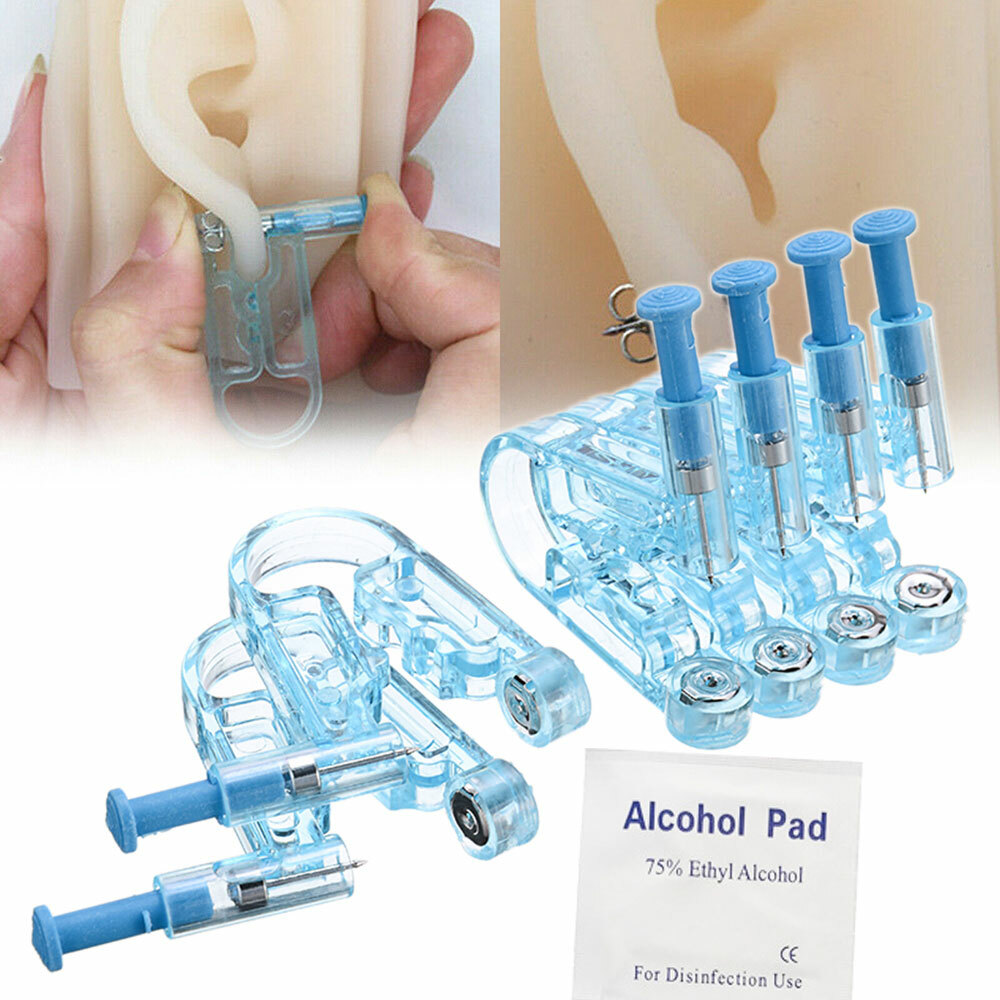 10/20PC Disposable Sterile Unit Ear Nose Studs Piercing Gun Piercer Tool Machine