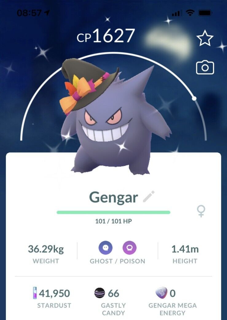 Shiny Gengar Spooky Festival Costume Hat -MlNl P T C - Read description