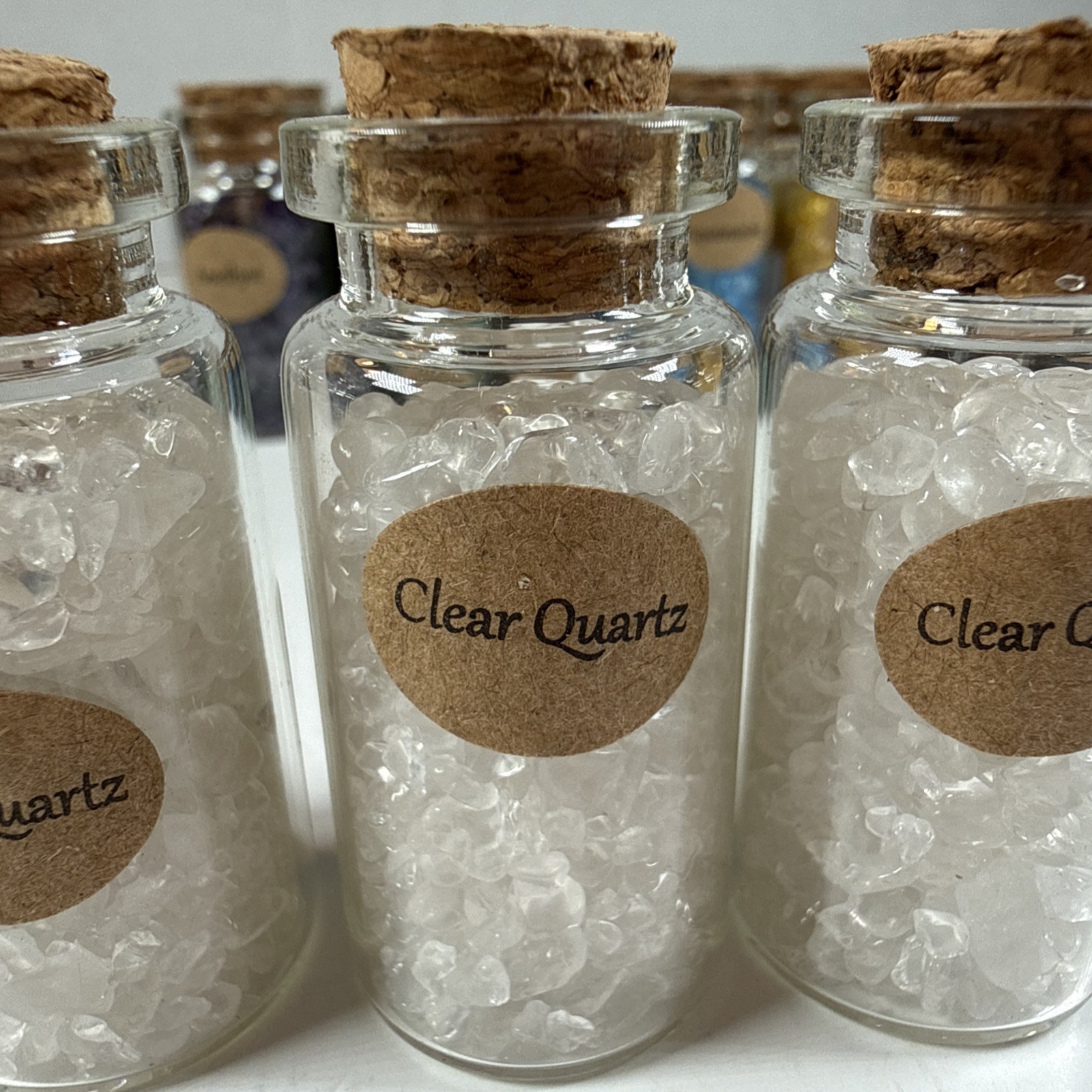 Clear Quartz Chips In A Bottle - Clear Stone - Great For Crafts, Decor, Health