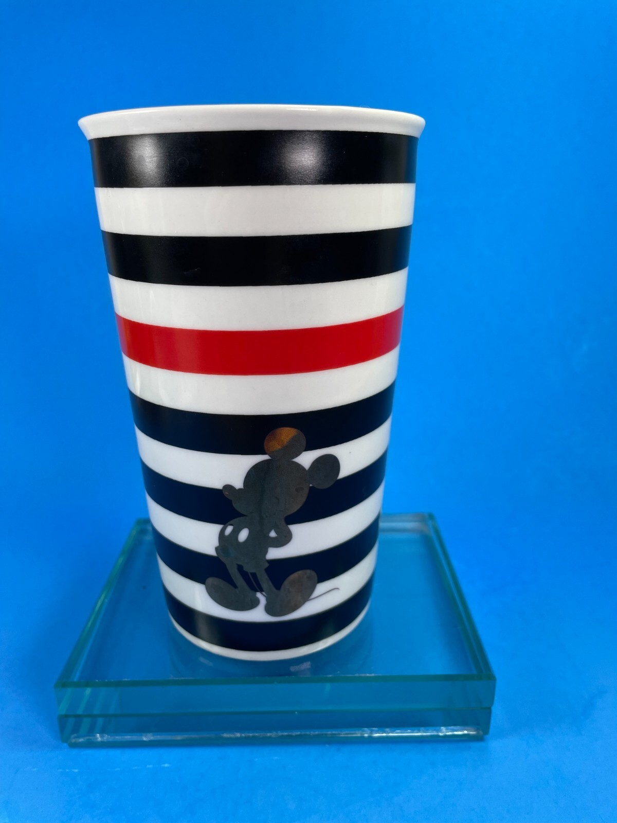 Disney Mickey Mouse Travel Tumbler Mug Stripe Pinache Seven20 12oz NO Lid!  c87