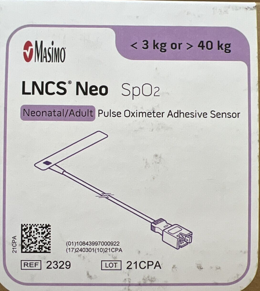 Masimo LNCS Neo Adult/Neonatal Ref 2329 Lot of 10 Sealed No Box -  12/2026+