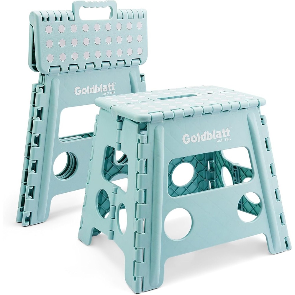 Goldblatt 12.5" Heavy-Duty Folding Step Stools Plastic Portable 300 lbs Capacity