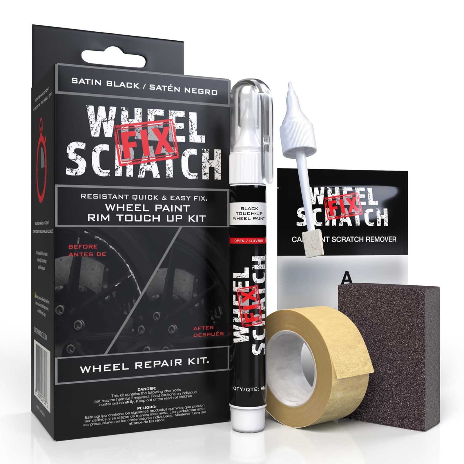 Wheel Scratch Fix® Matte 0.3 Fl Oz (Pack of 1), Black - Satin/Matte - Kit