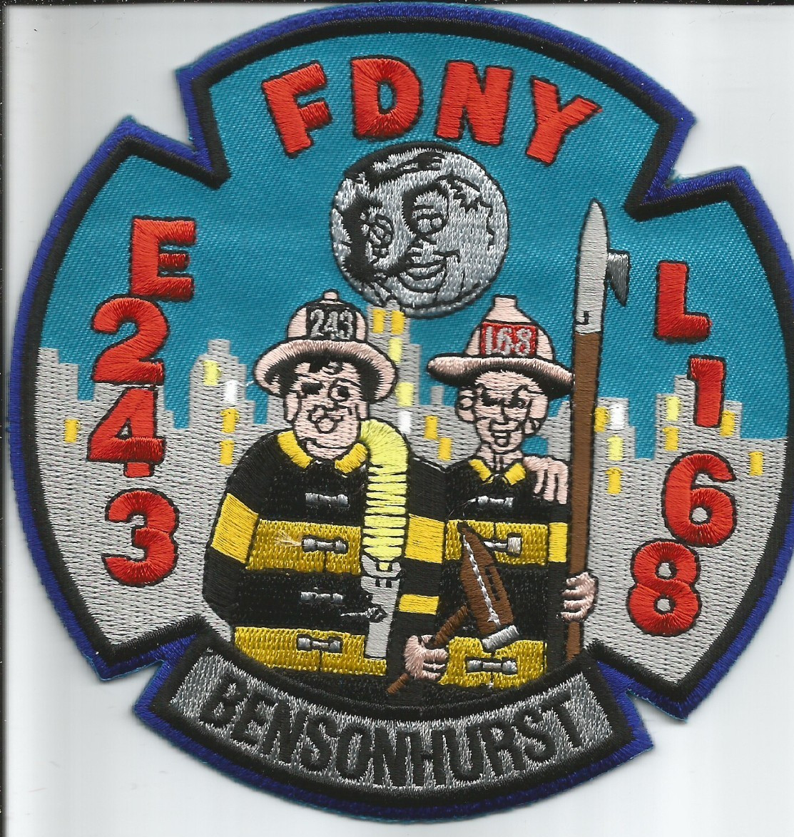 New York City - FDNY Engine-243 / L-168 "Light F.F.'s", NY (5" round) fire patch