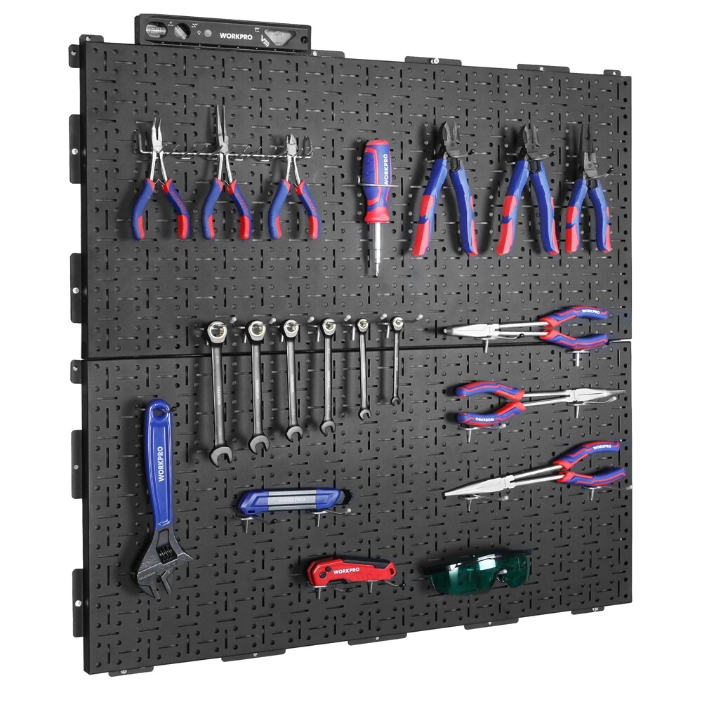 WORKPRO 2PACK Metal Pegboard Wall Organizer 16"x 32" Heavy Duty Garage Peg Board