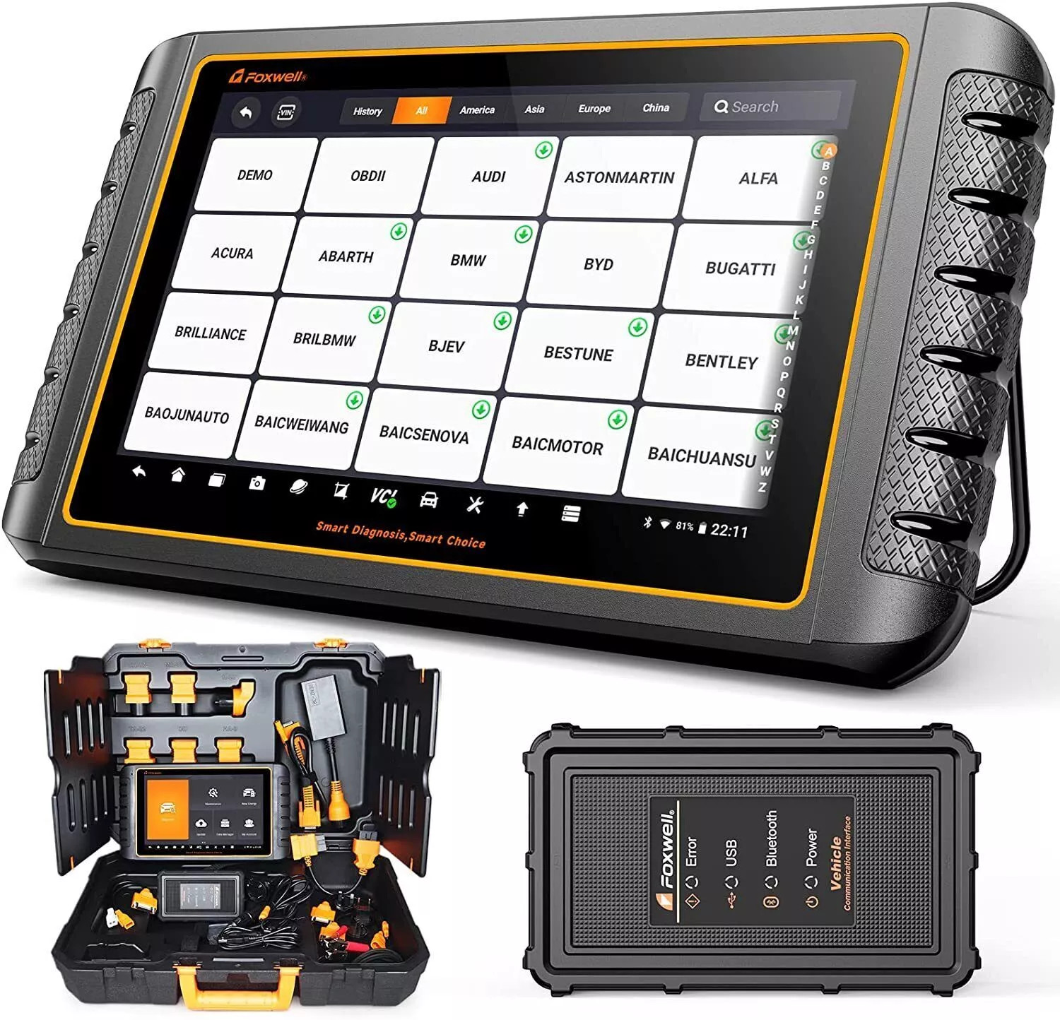 FOXWELL GT75 Bidirectional Car Diagnostic Tool OBD2 Scanner K-ey Coding TPMS