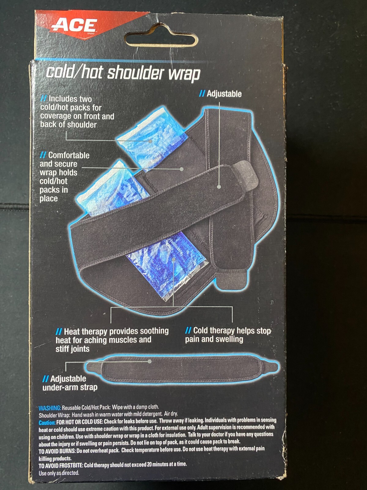ACE Adjustable Shoulder Wrap Reusable Cold and Hot Therapy NEW IN BOX