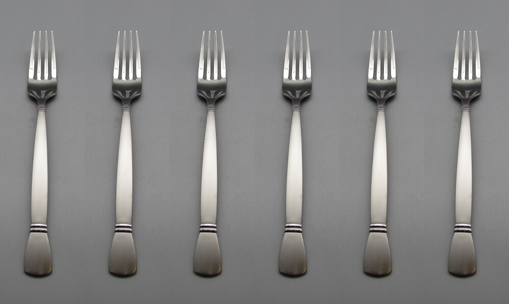 Oneida Stainless Flatware SATIN NEXUS - Dinner Forks - Set of Six * USA Made