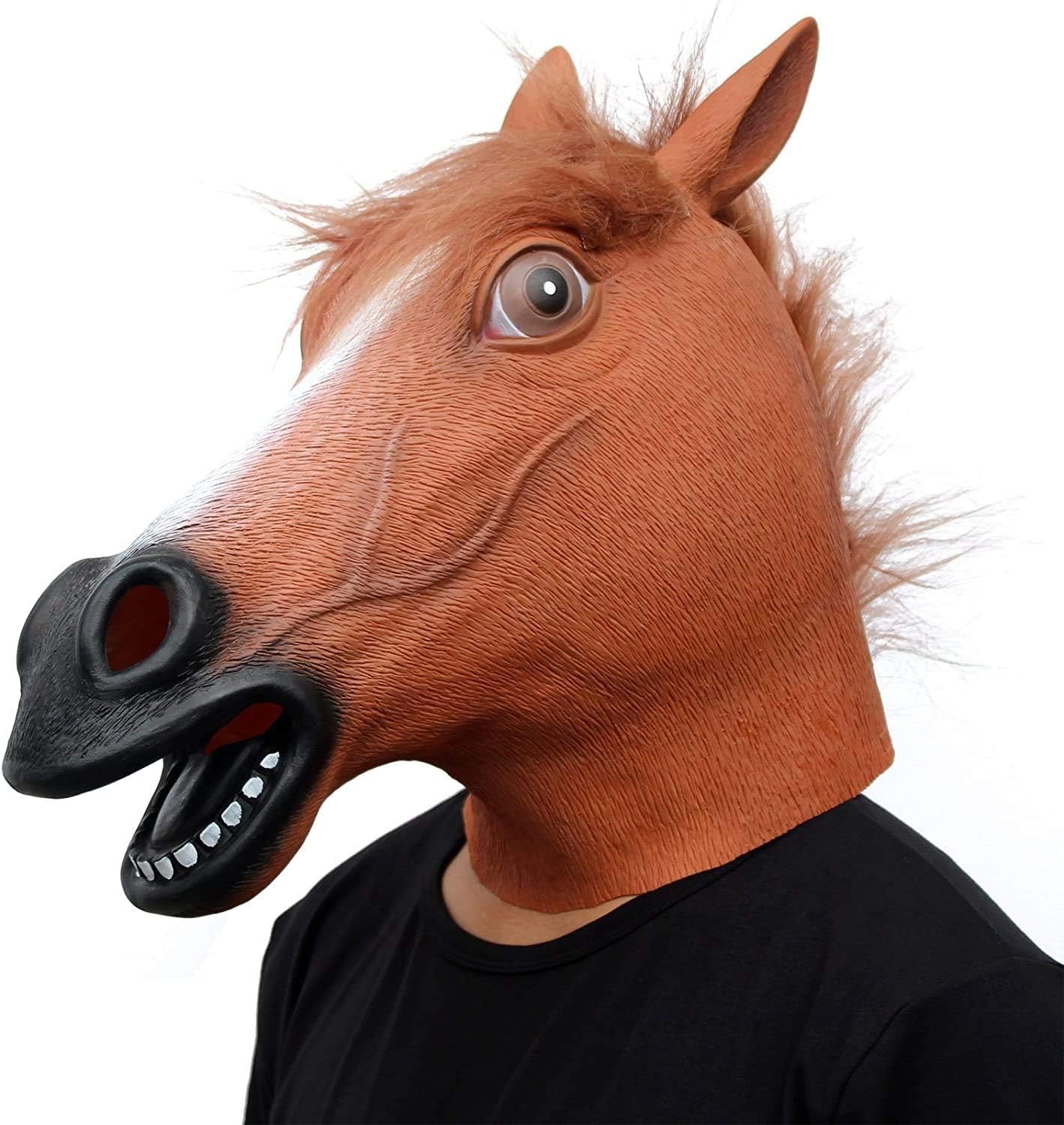 Horse Mask Party Dress Up Head masks for adults Men Masquerade (brown)