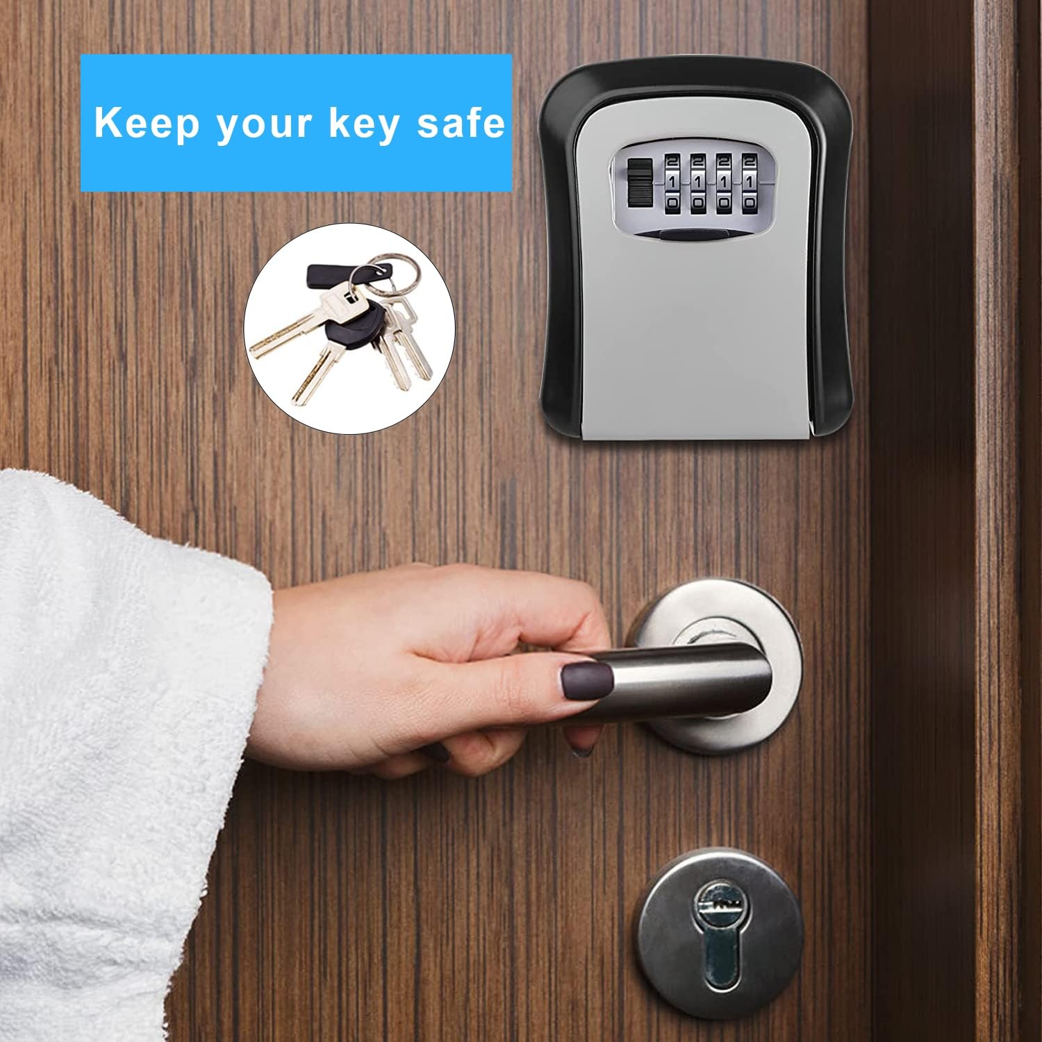 TTRWIN Key Lock Box, Resettable 4 Digit Combination Spare 1 Pack, Gray-116