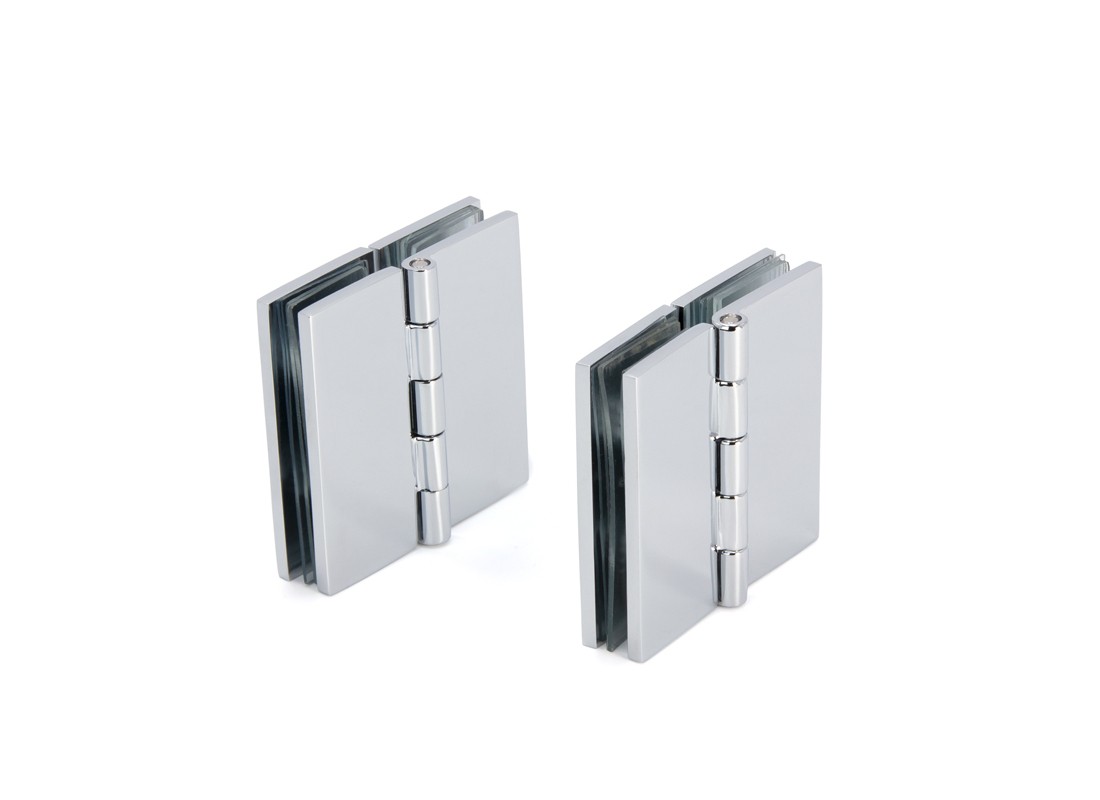 180 Degree Glass-to-Glass Hinges for 1/4" to 5/16" Glass - Chrome - pack of 2