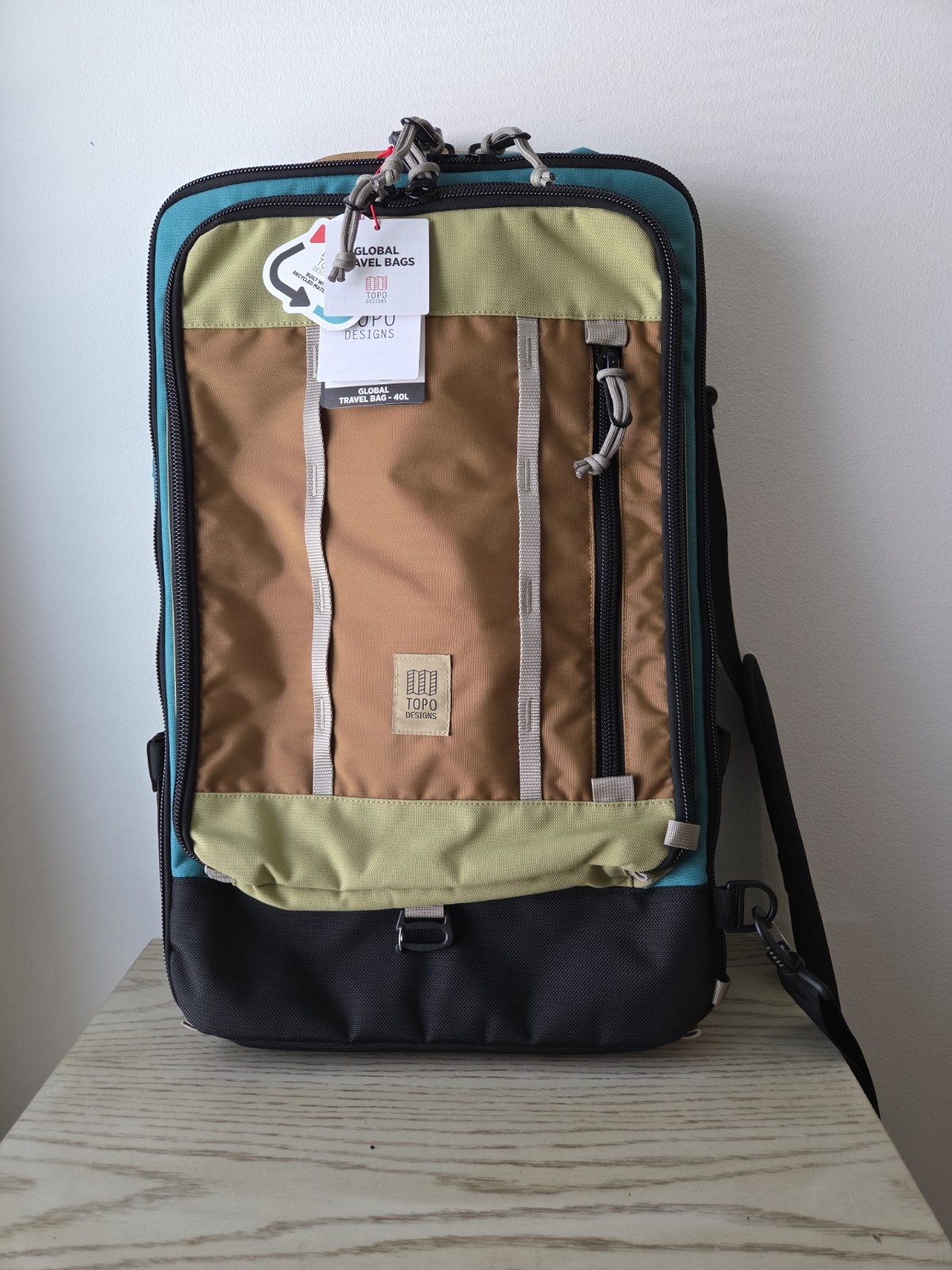 NWT Topo Designs Global Travel Bag 40L Caribbean/Dark Khaki Multicarry