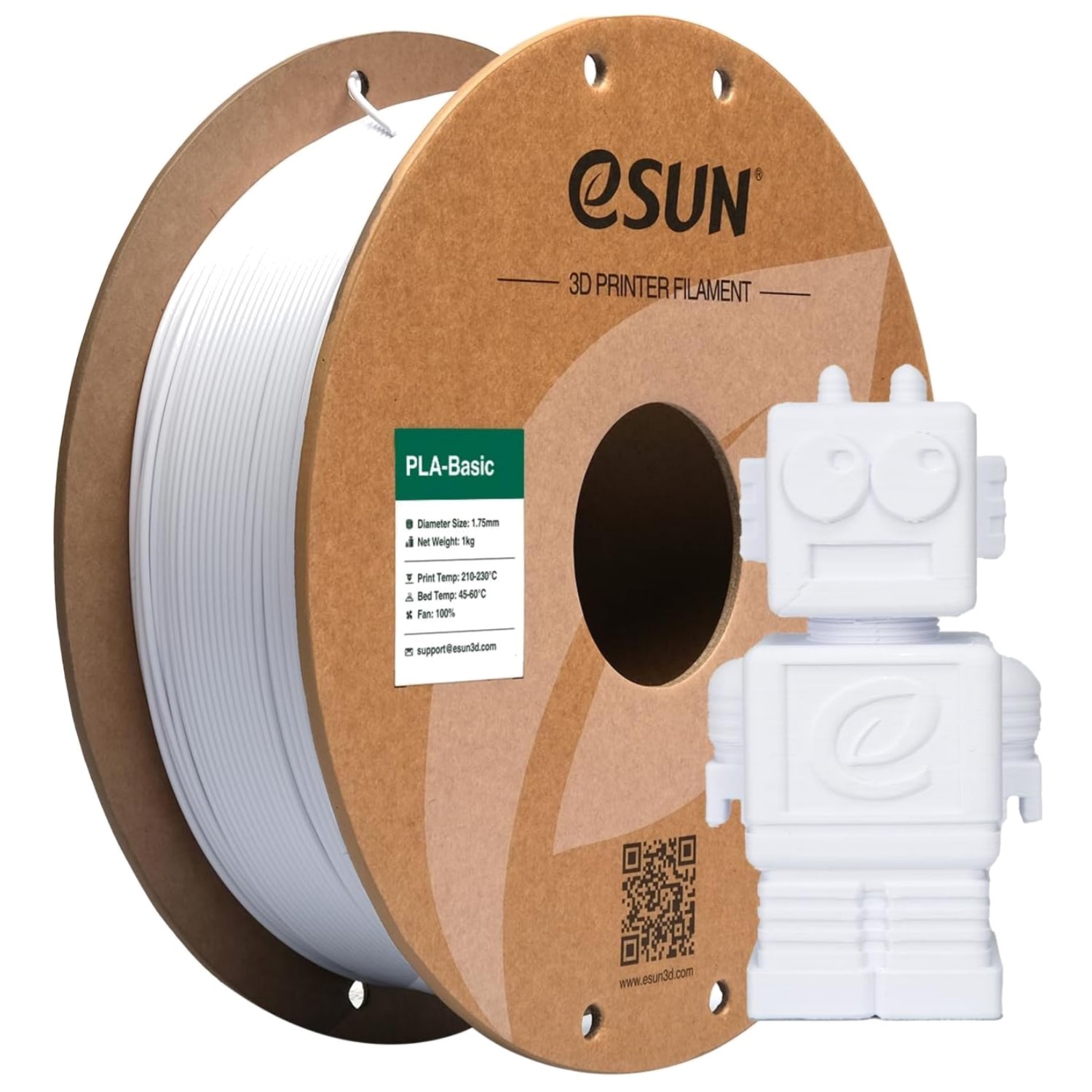 Fast Printing 1.75mm PLA Filament 1KG - Efficient and Eco-Friendly Cold White
