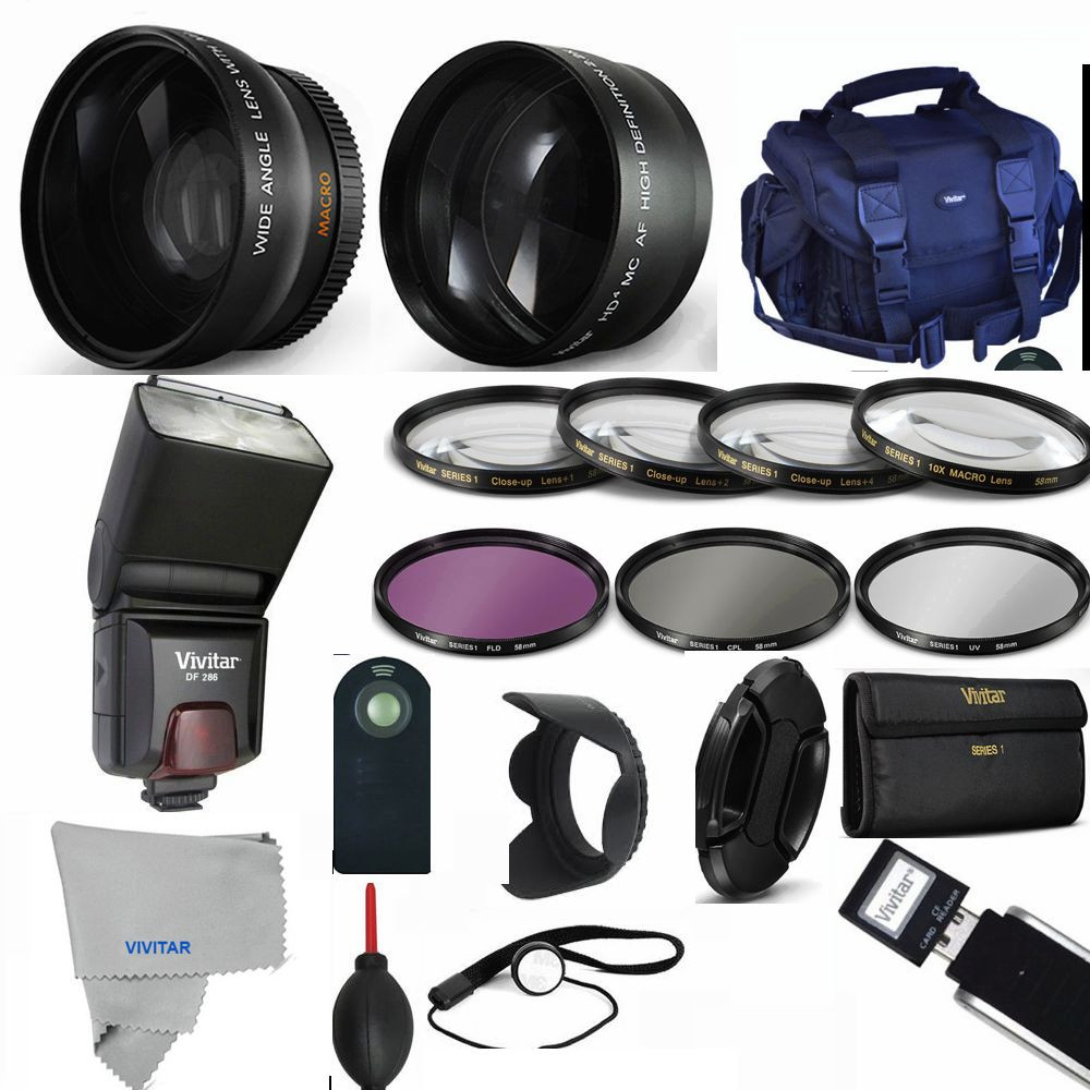 Professional Flash / Lens / FILTER/ BAG Accessory Kit for Canon EOS M5 M50 M3 M6