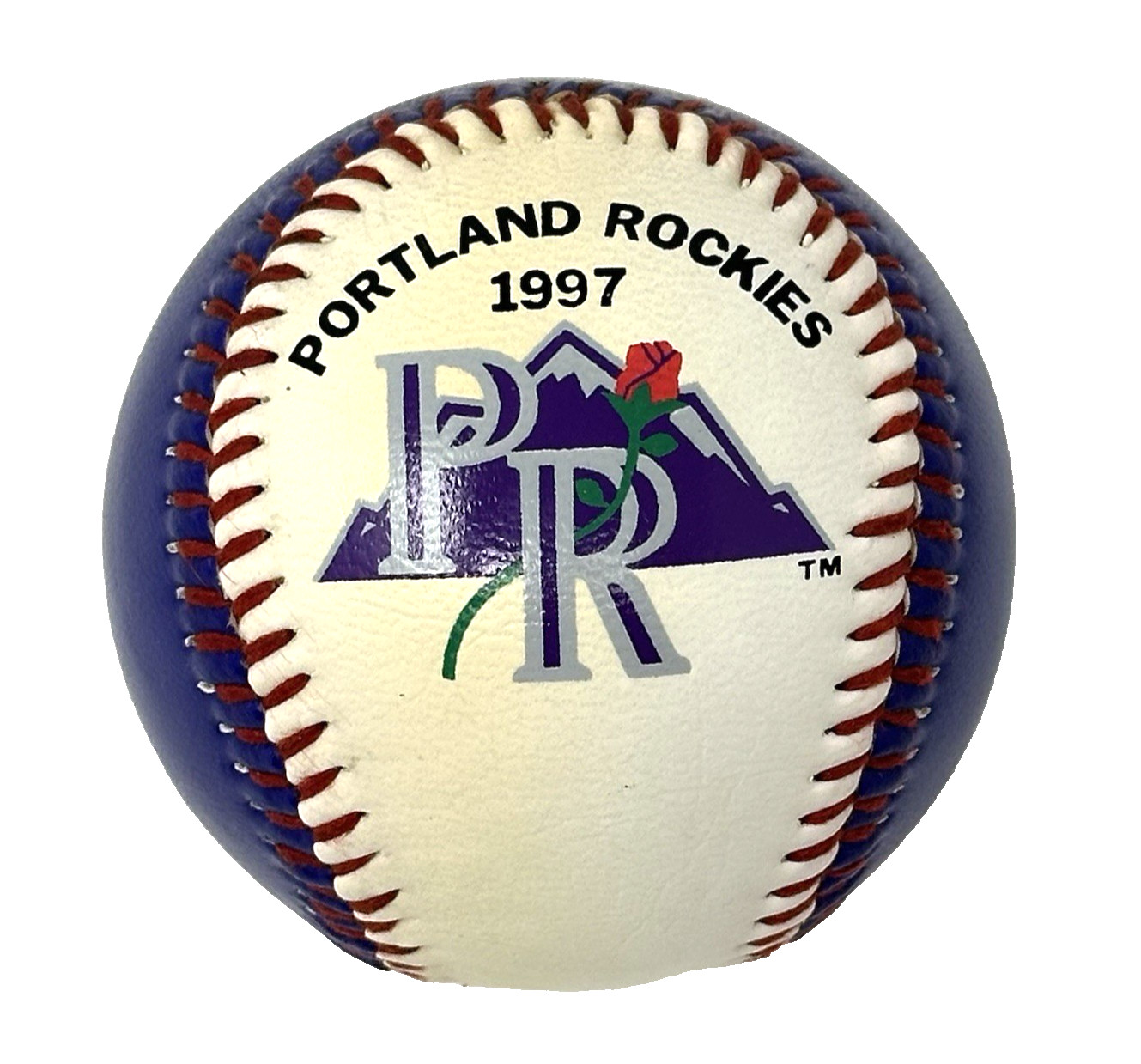1997 MiLB Portland Rockies Portland Oregon Souvenir Baseball Purple White Logo