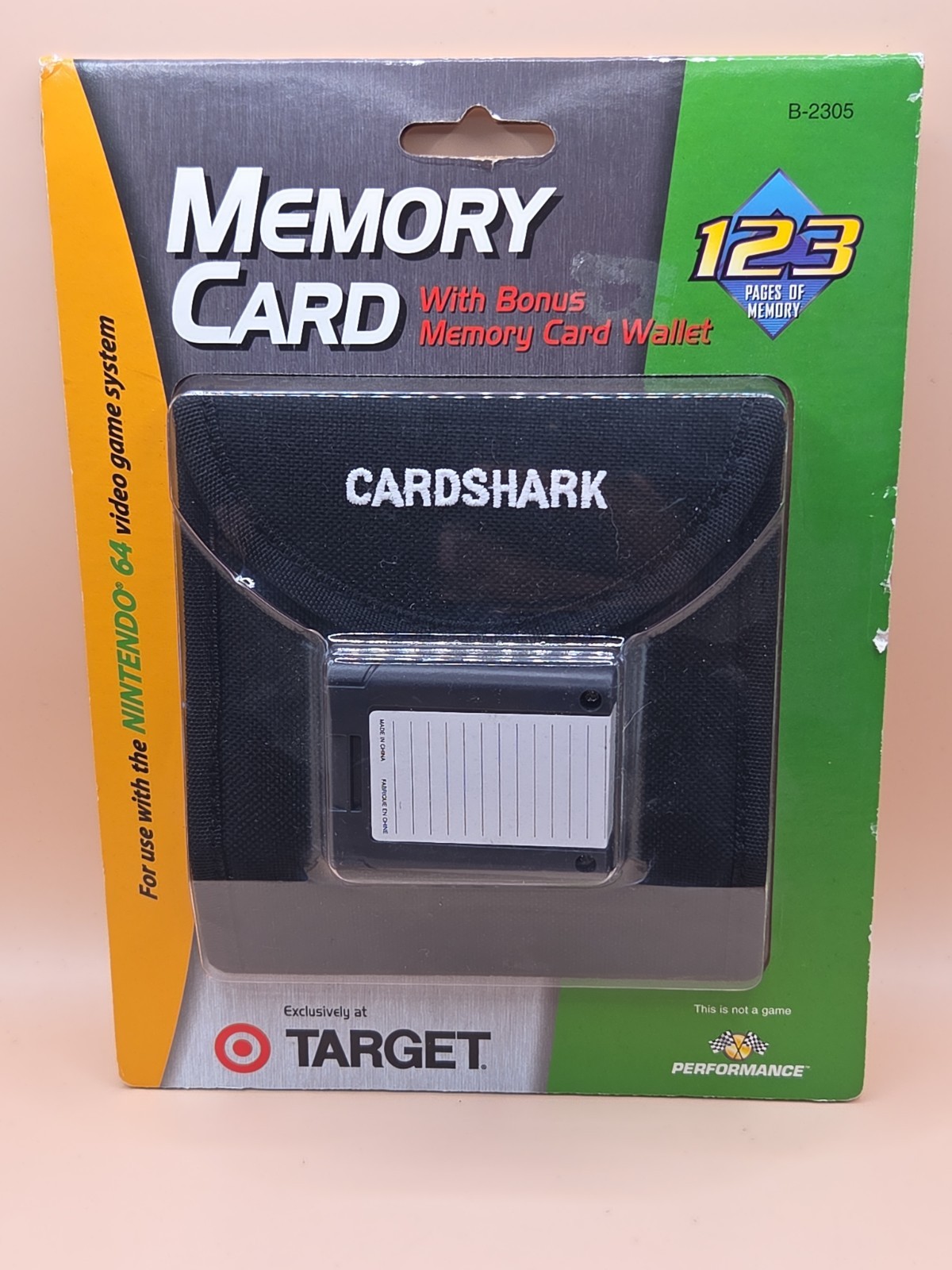 Performance N64 Nintendo 64 Memory Card With Memory Card Wallet Brand New!