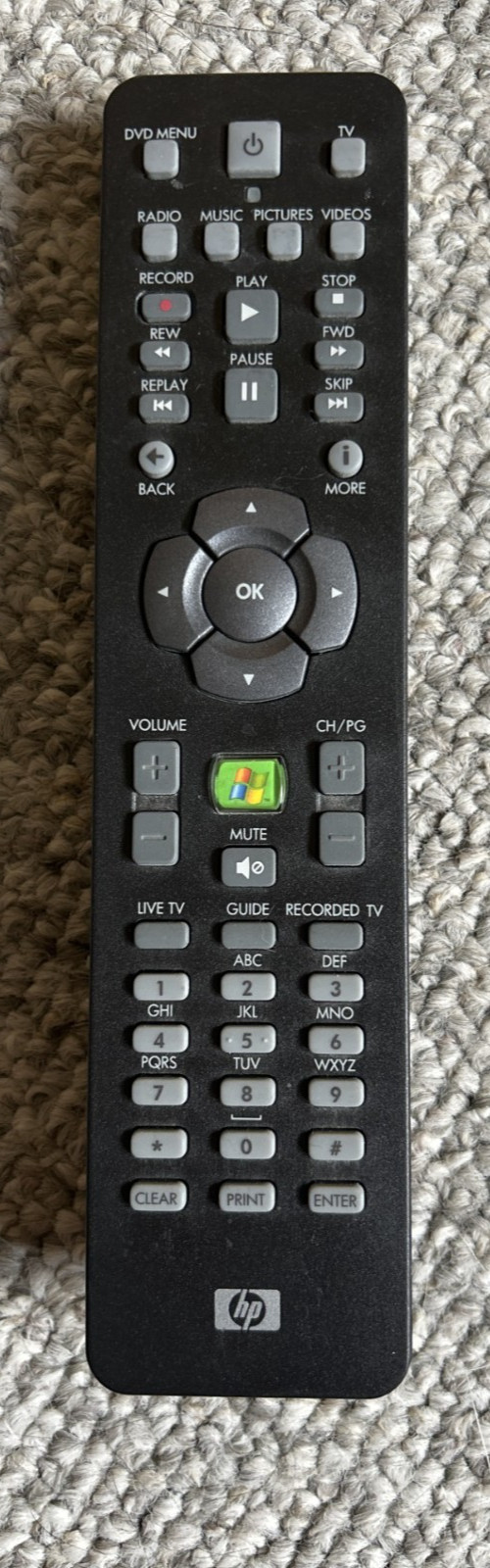 HP RC6 IR Media Center MCE Remote Control Windows, 5069-8344