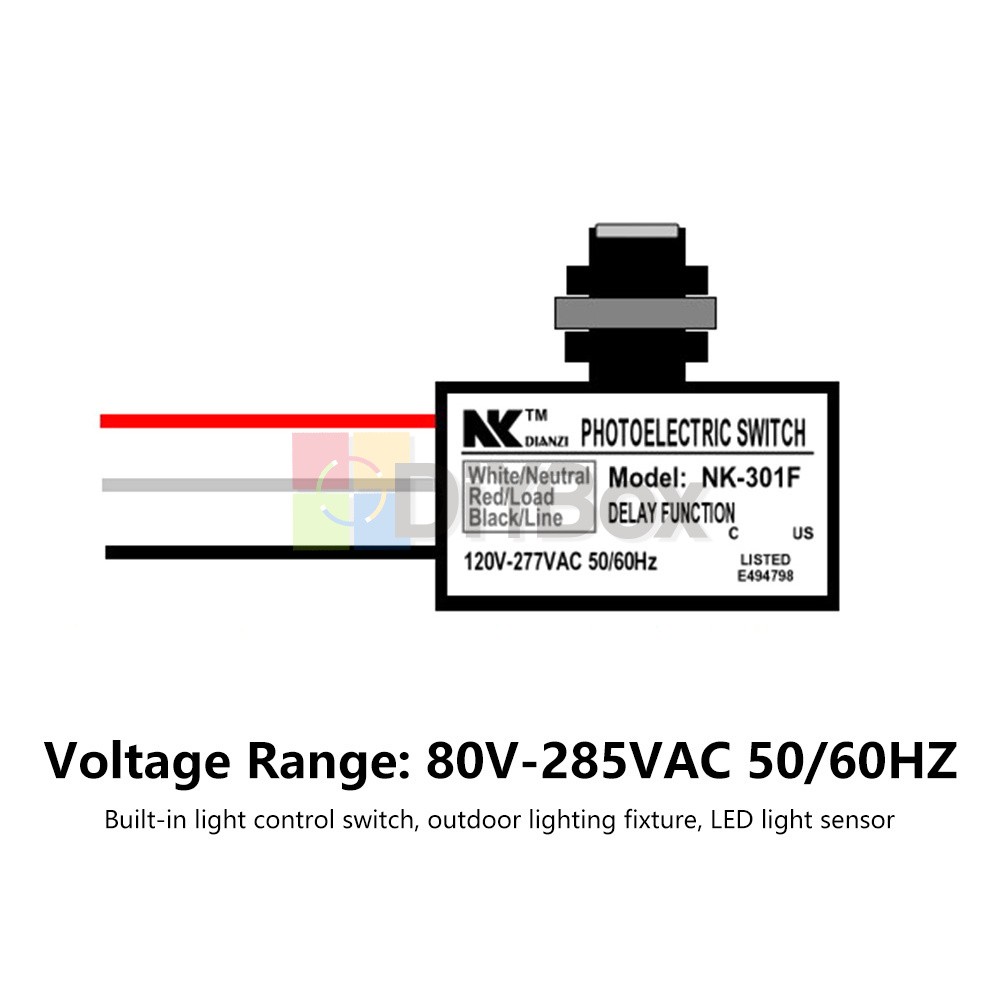AC 120–277V NK-301F Light Control Switch LED Photoelectric Switch Sensor