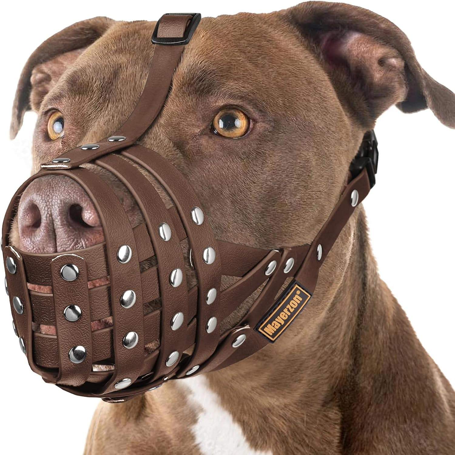Pitbull Muzzle for Large Medium Sized Dogs to Prevent Biting Scavenging, Basket
