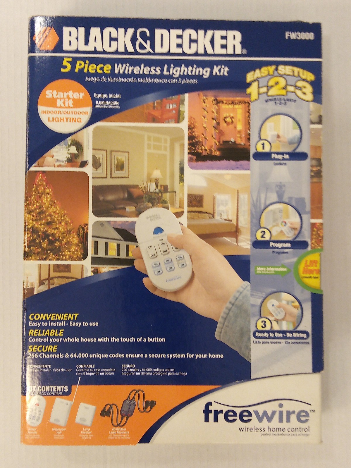 BLACK & DECKER NEW! FW3000 FIVE PIECE WIRELESS LIGHTING STARTER KIT