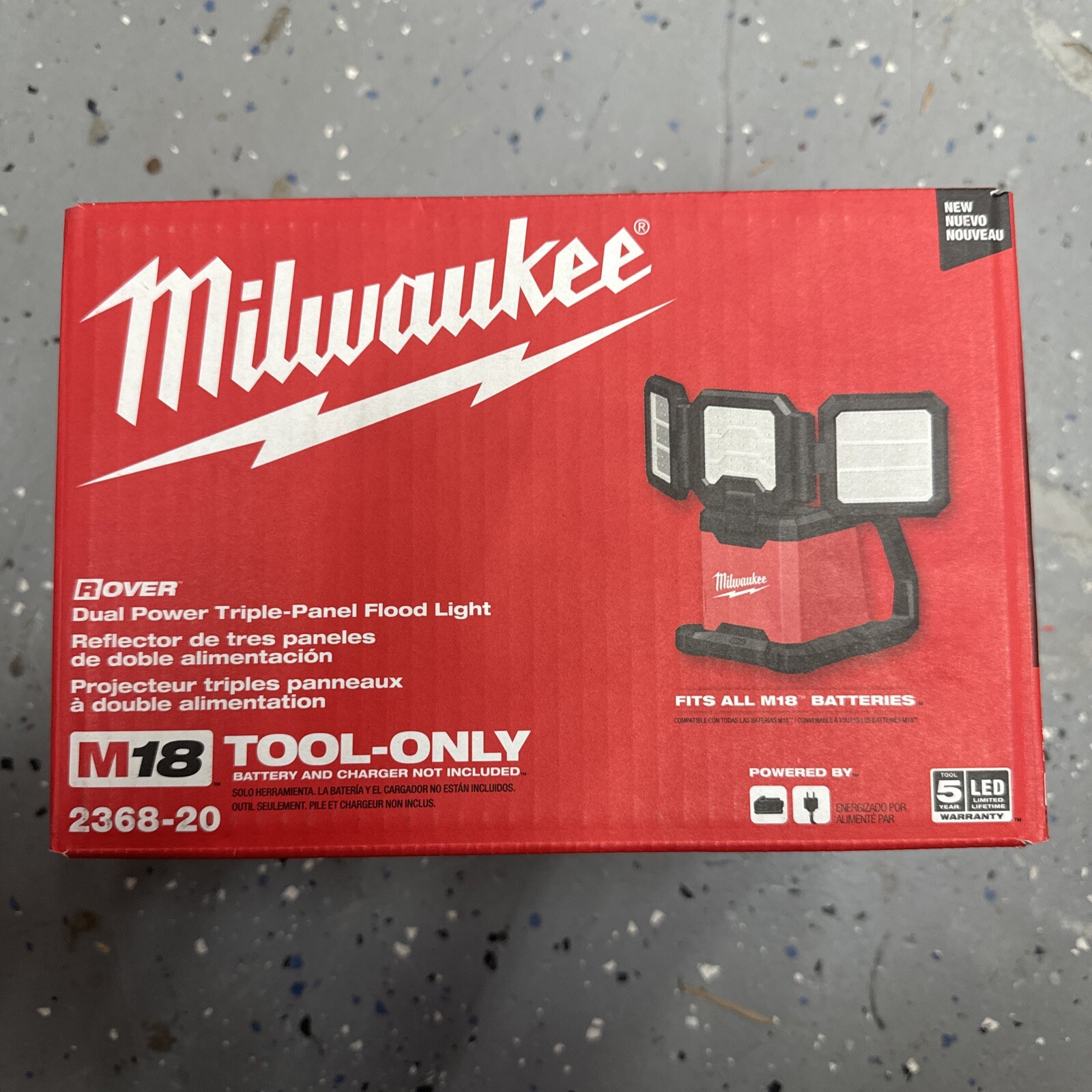 Milwaukee 2368-20 M18 ROVER Dual Power Triple-Panel Flood & Area Light