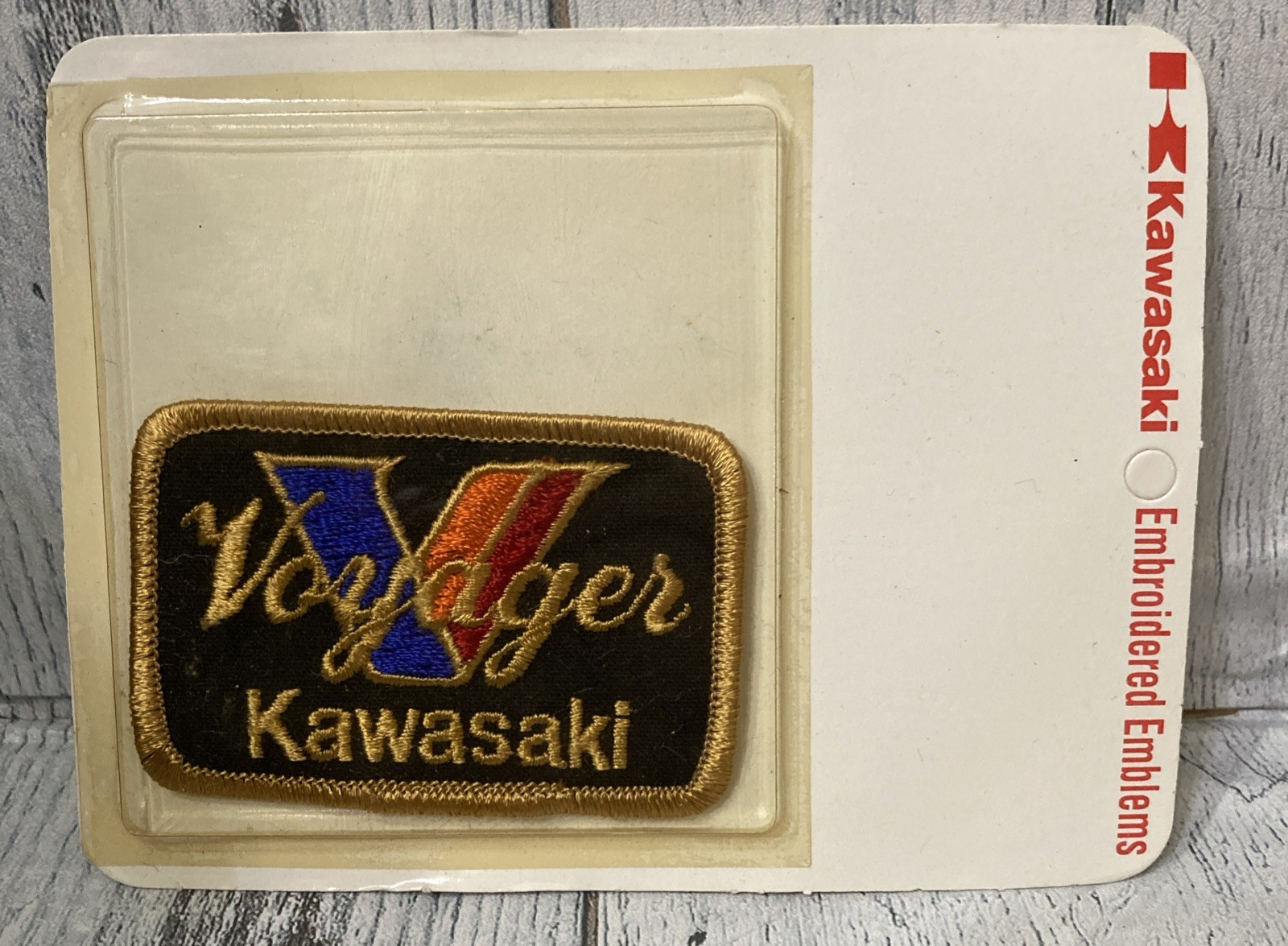 Vintage Rare Genuine Kawasaki Voyager patch Embroidered Emblem New In Package ￼