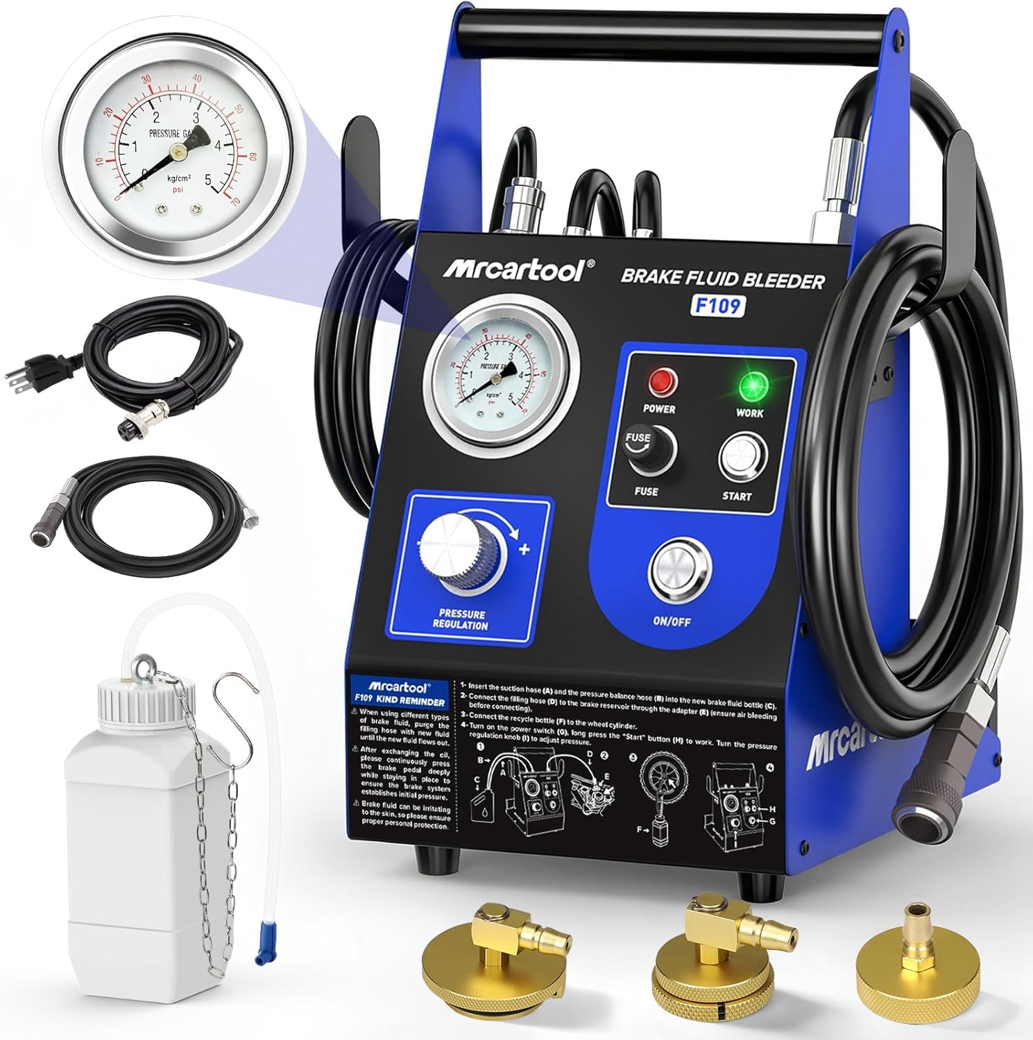 Electric Brake Bleeder Kit Automotive Brake Fluid Oil Exchange Machine 110V