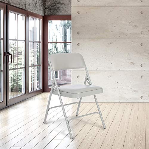 (4 Pack) Premium Vinyl Padded Folding Chair Grey