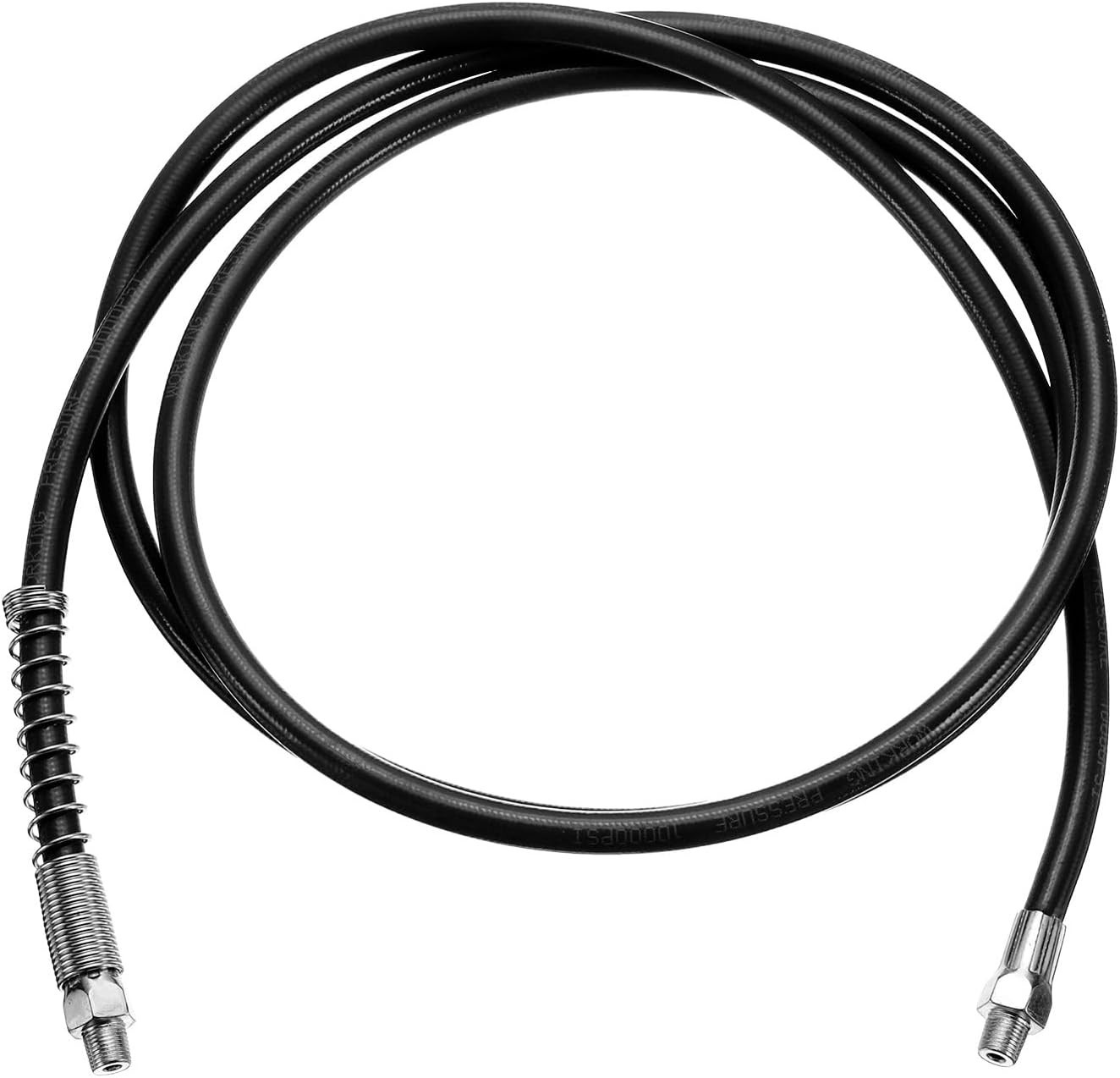 Grease Gun Hose 78.7" 10000 PSI Spring Flex High Pressure Quick Release Grease