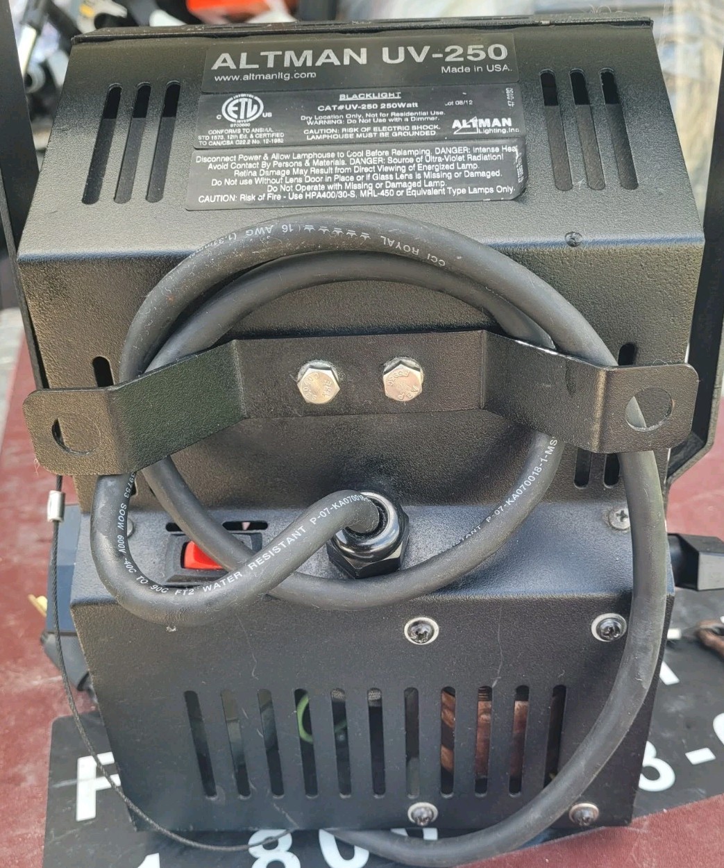 Altman UV-250 250W Blacklight Floodlight. (Read The Description)
