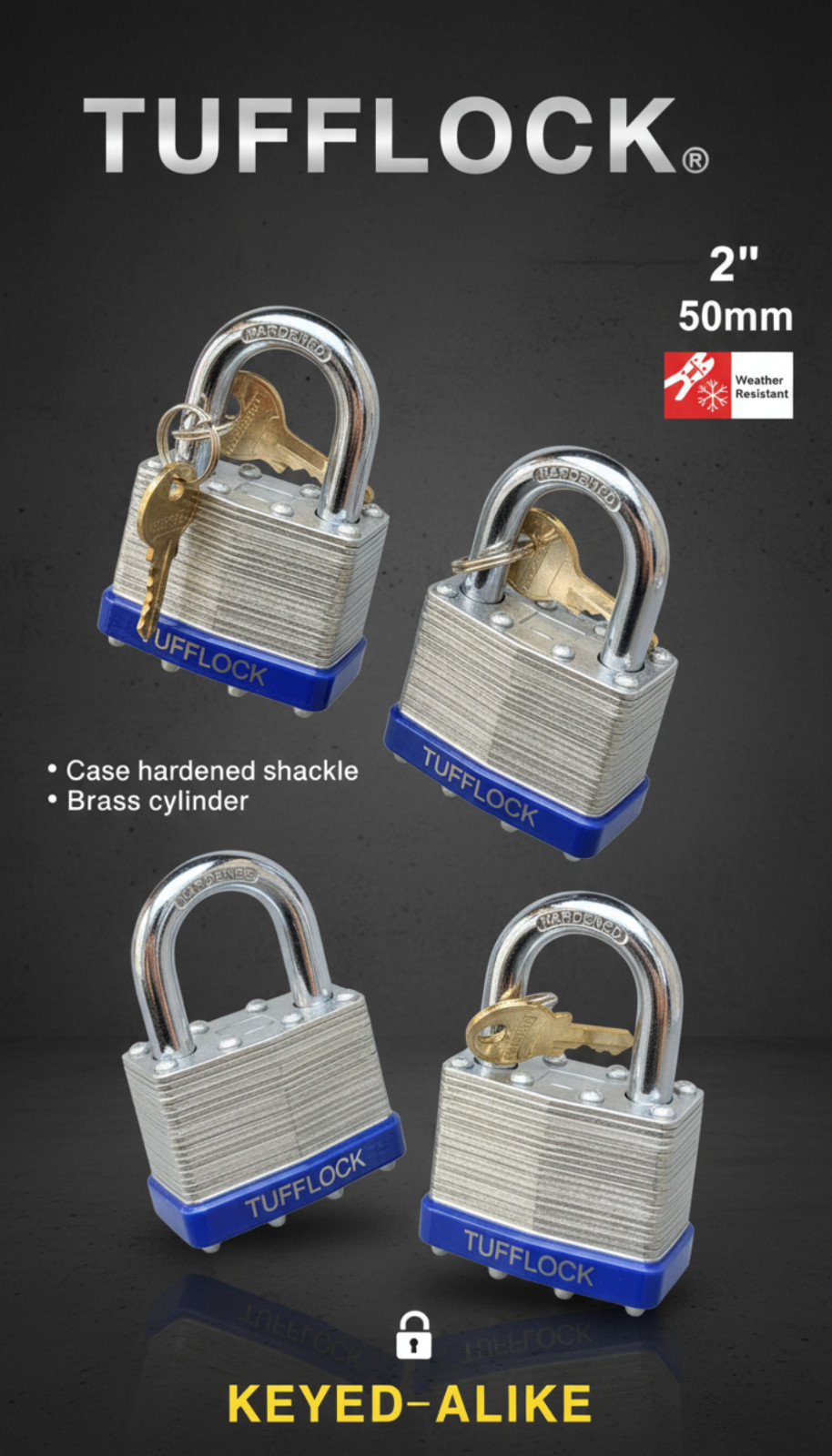 50mm 2inch Laminated Pad Locks Keyed the Same Alike