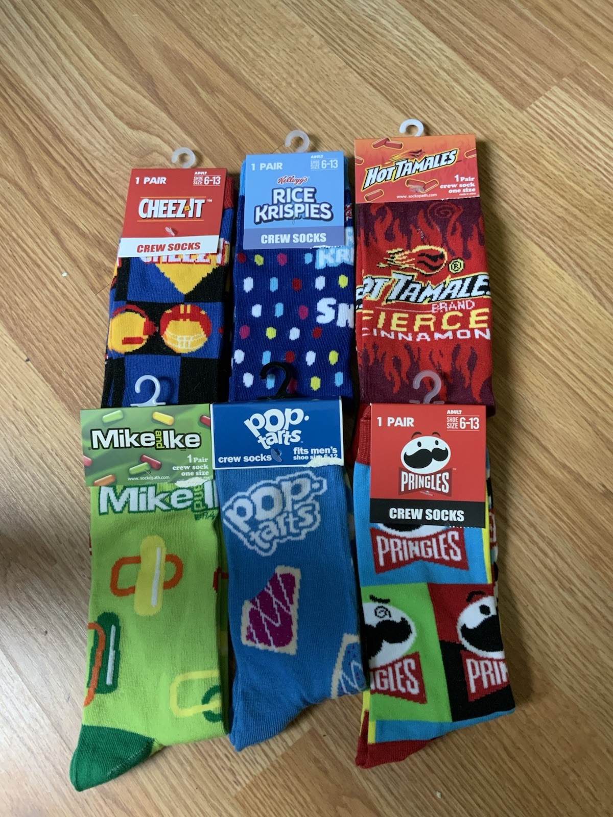 Lot x6  Foodie Snack Crew Socks Women's Men's size 6-13