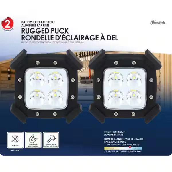 2 Pack Magnetic LED Closet Light Battery Tap for Kitchen Garage