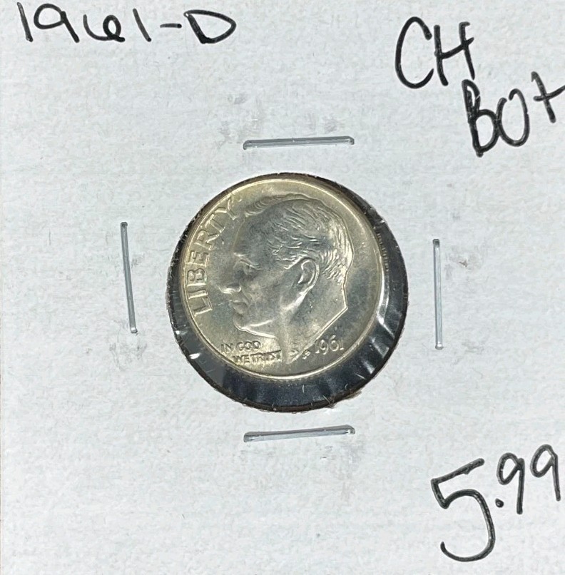 1961-D ROOSEVELT SILVER DIME ~ CH/BU+ ~BEAUTIFUL COIN~