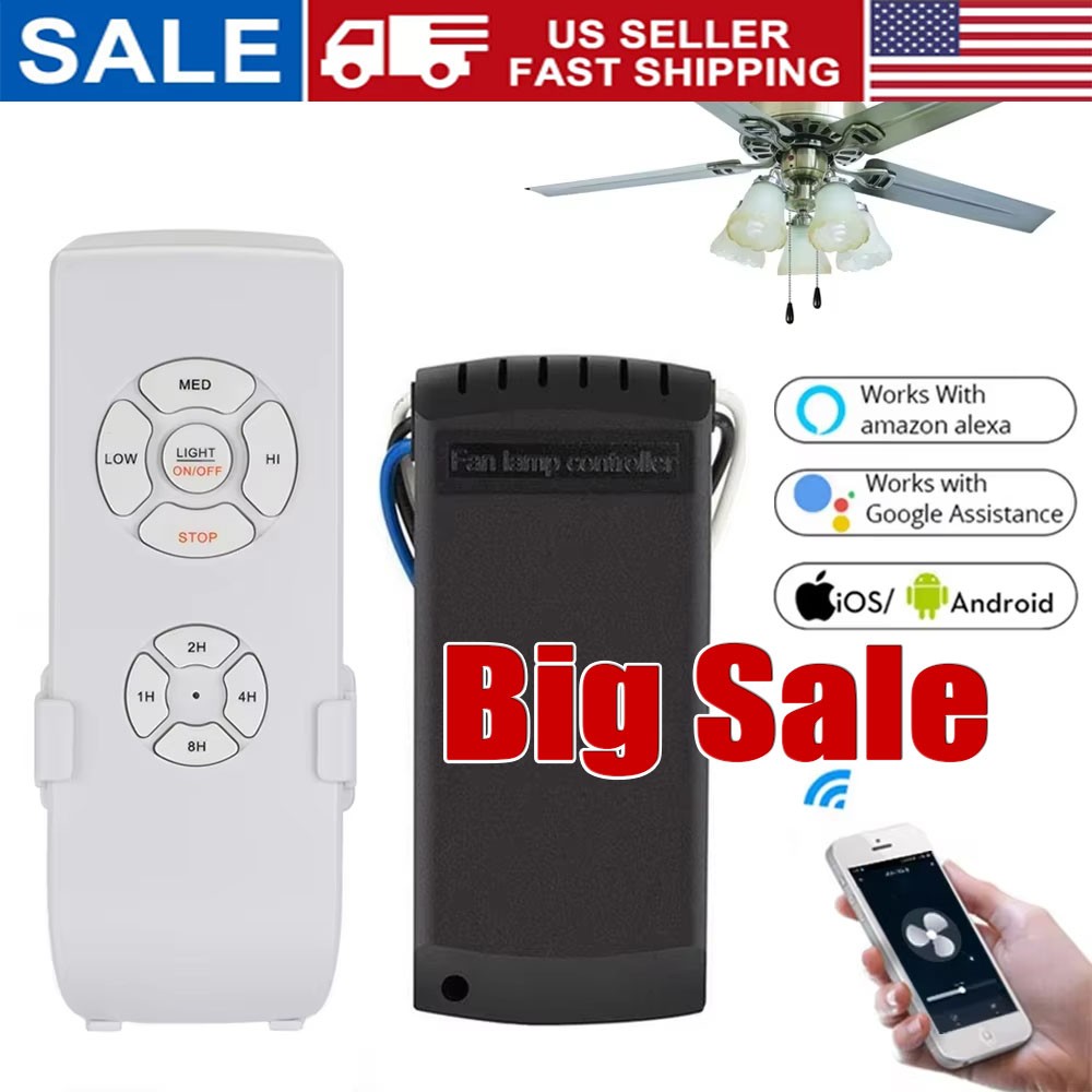 Universal Ceiling Fan Lamp Light Remote Control Receiver Kit Timing Wireless 15M