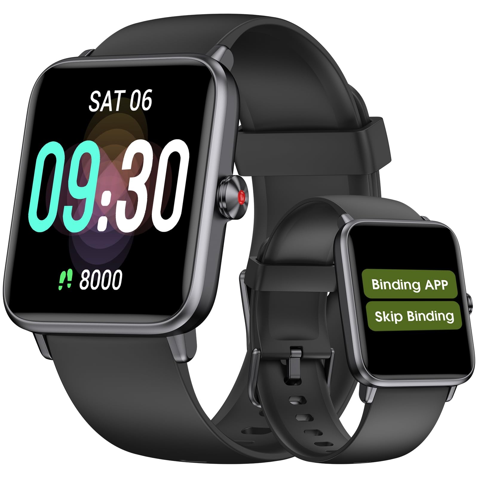 Pedometer Watch Senior Friendly No App/Phone Required, Waterproof 41mm, Black