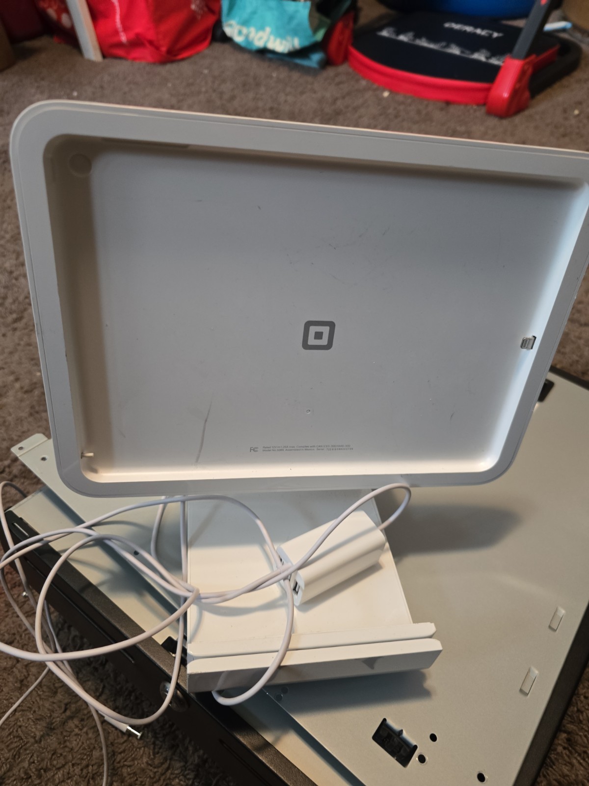 Square Stand Only for Apple iPad  - White model# 5089 S089 missing power adapter