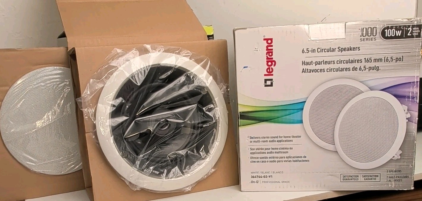 Legrand 36476402 In-wall Speakers 6.5 Inch Two-way 100 W Base+Mylar Tweeter NEW