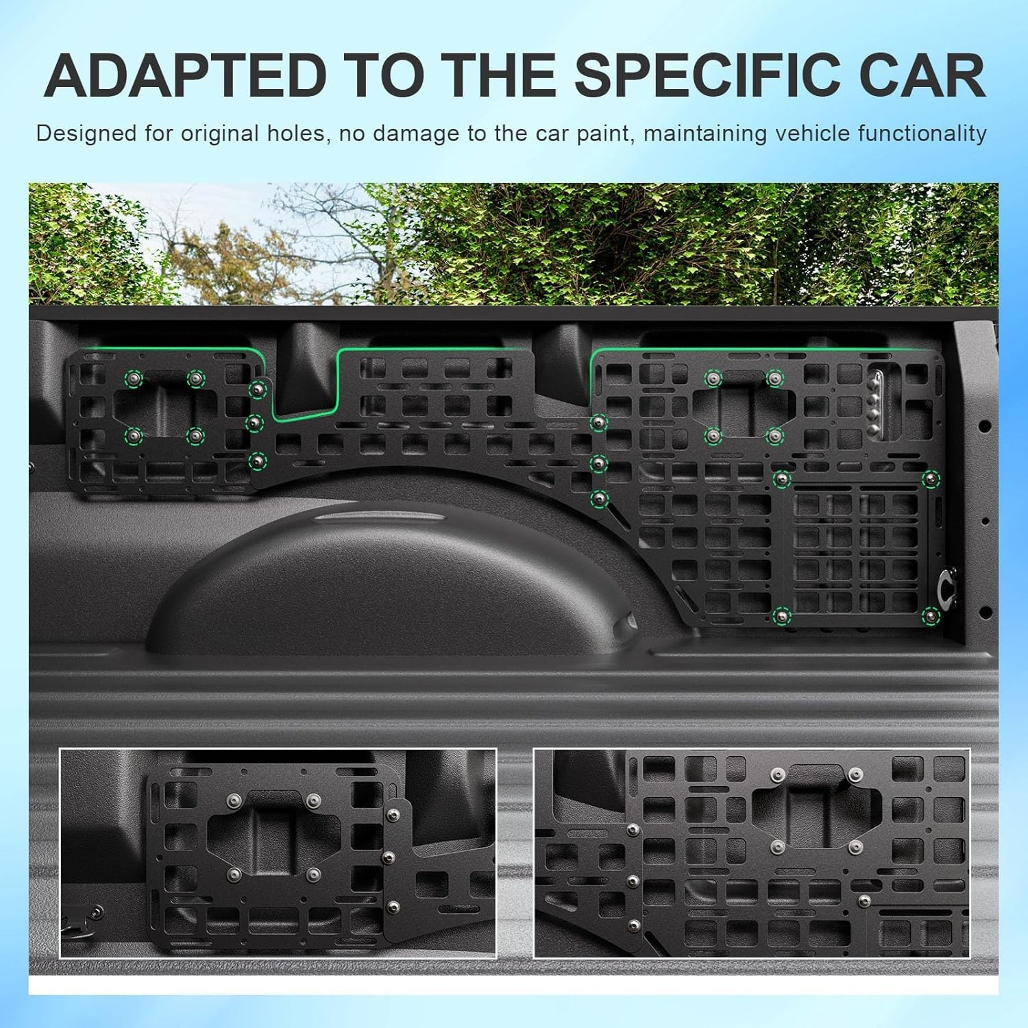 For 2015-2025 Ford F150 5.5FT Side Molle Panel Truck Side Bed Molle Panel System