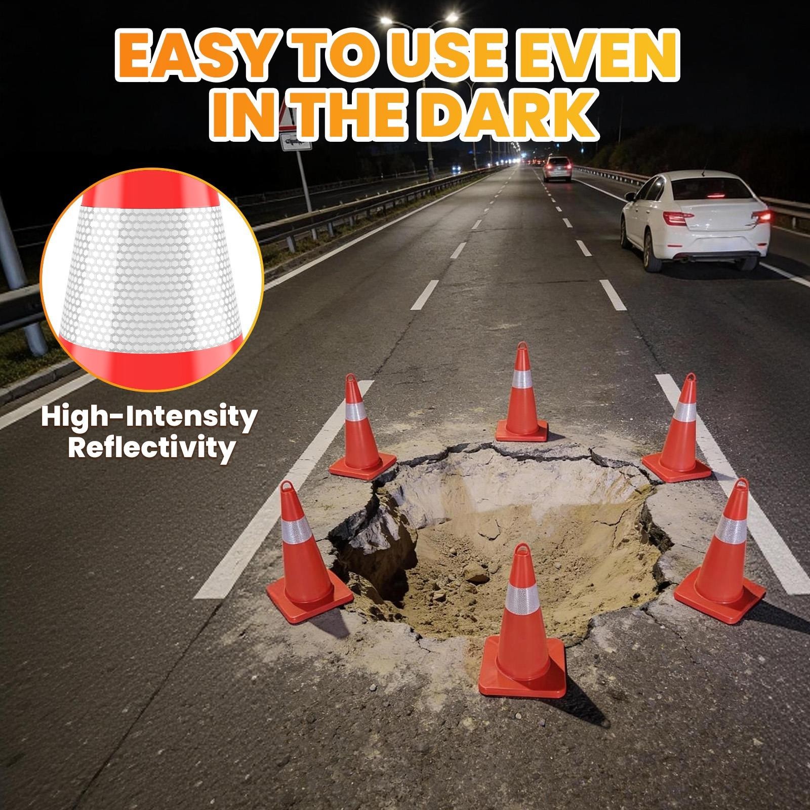Waterproof & Sunproof | Can Connect Safety Chain | Stackable PVC Traffic Safety
