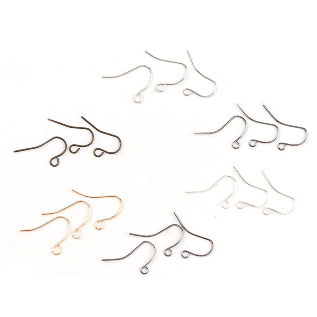 400 Pcs Simple Fish Earring Hook Ear Wire French Hook Various Color Craft DIY