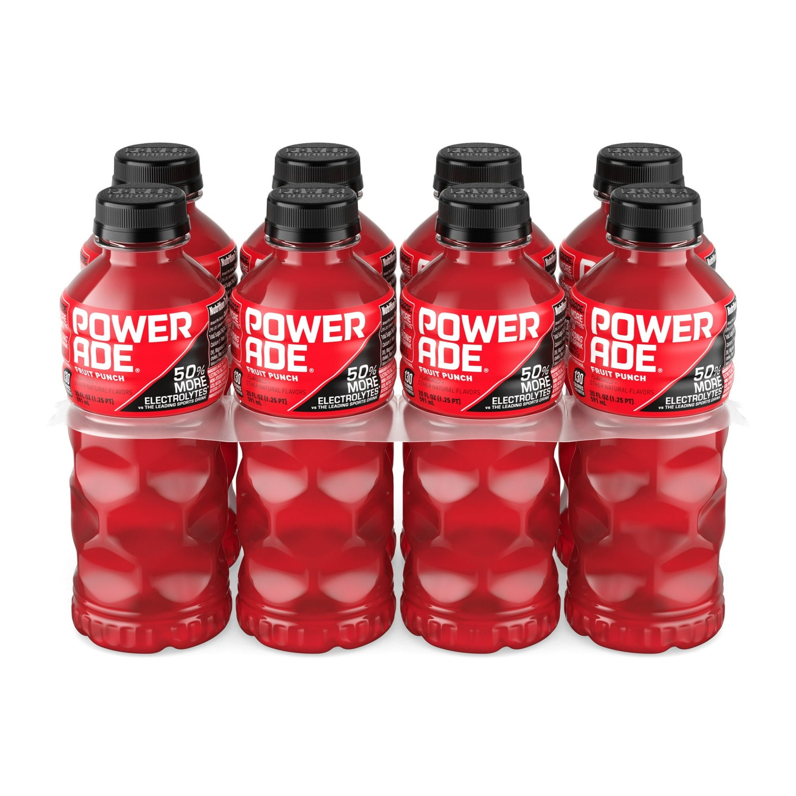 POWERADE Fruit Punch Electrolyte Sports Drink Bottles, 20 fl oz, 8 Pack